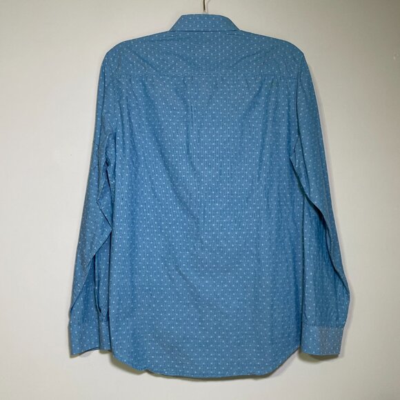 Men's Medium Calvin Klein Blue Long Sleeve Button Down Shirt - Picture 7 of 8